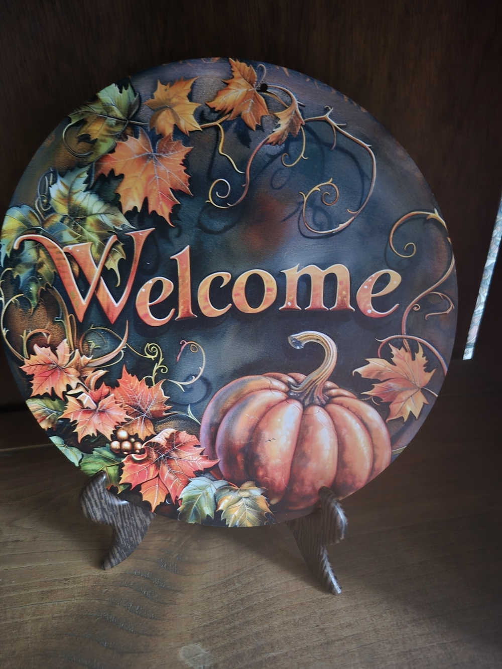 Autumn Pumpkin 'Welcome' Wall Decor - Orange Fall Welcome Sign